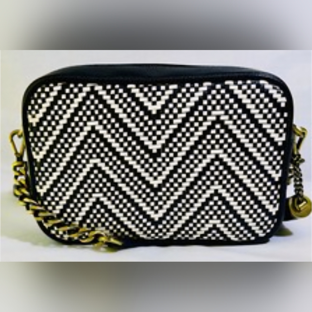 Michael Kors Ginny Medium Woven Leather Crossbody - Picture 2 of 8